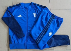 26-27 Manchester United Color Blue Thailand Soccer Jacket Uniform-815