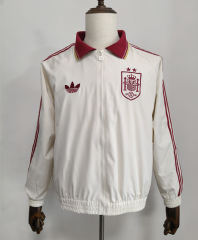 26-27 2 Star Spain White Single-sided Thailand Soccer Trench Coat-0255