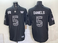 (Logo 2) Washington Commanders Black #5 NFL Jersey-0840