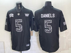(Logo 2) Washington Commanders Black #5 NFL Jersey-0840