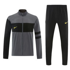 26-27 Nike Black&Grey Thailand Trench Coat Uniform With Hat-4627