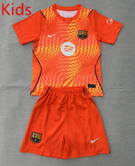26-27 Barcelona Goalkeeper Orange Kids/Youth Soccer Uniform-AY