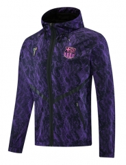 26-27 Barcelona Purple Thailand Soccer Trench Coat With Hat-LH