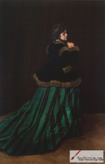The Woman in the Green Dress, Camille Doncieux, 1866, Kunsthalle Bremen