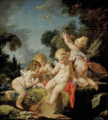 Putti with Birds, c. 1730-1733