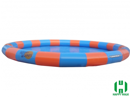 Custom Round Blue & Red Giant Commercial Outdoor Inflatable Pool for Water Walking Ball,Hand Boat,Bumper Boat