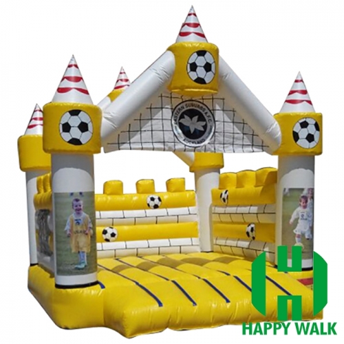 Football Themed Yellow Inflatable Castle