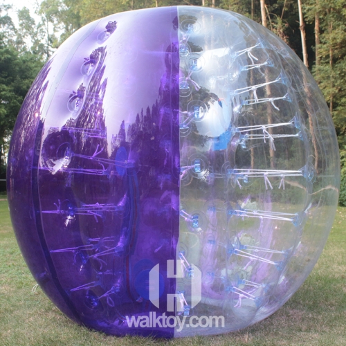 Half Purple Half Clear Soccer Bubble