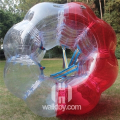 Half Red Half Clear Inflatable Soccer Bubble