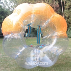 Half Orange Half Clear inflatable Soccer Bubble