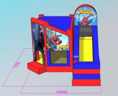 7L*5W*5Hm  Inflatable Spiderman Batman Superman Water Slide