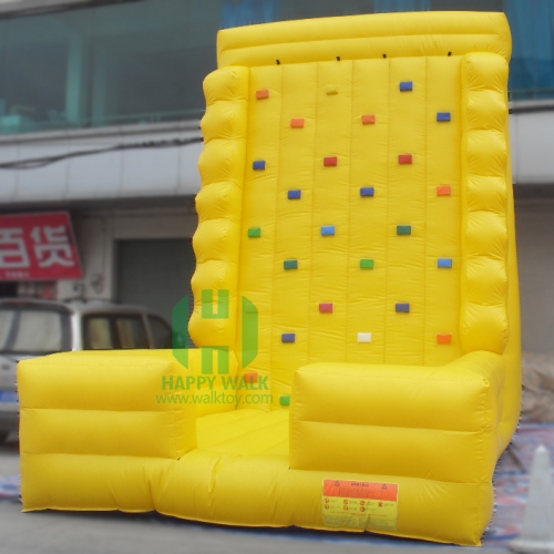 7*4*6m Yellow Inflatable Rock Climbing Wall