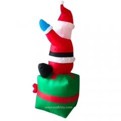 Christmas Father Sitting on Present Inflatable Decoration