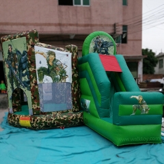 Soldier Camouflage Military Inflatable Bouncer Slide