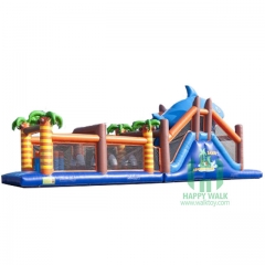 Adventure Run Giant Shark Inflatable Obstacle Course