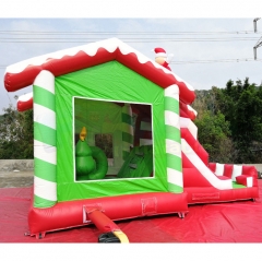 Christmas Santa Claus Inflatable Bouncer Castle With Slide