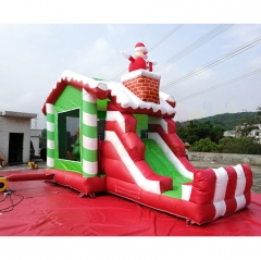 Christmas Santa Claus Inflatable Bouncer Castle With Slide