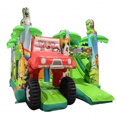 Hot sale Children's Fun World Green Jungle inflatable bouncer bouncy castle amusement park