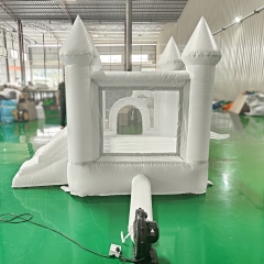 Commercial beautiful wedding inflatable bounce light blue inflatable bounce with balloon stylish inflatable bounce castle