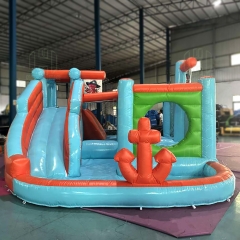 Commercial Pirate theme kid playground toy games inflatable bouncy castle with slide for hot sales