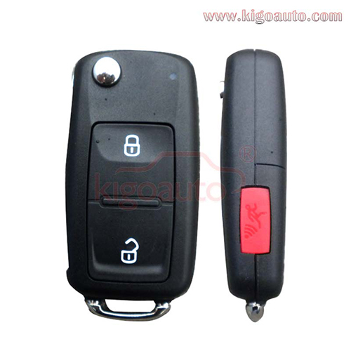 P/N 5K0837202R flip remote Key shell 2 button with panic for VW GTI Tiguan 2013-2015 FCC NBG010180T
