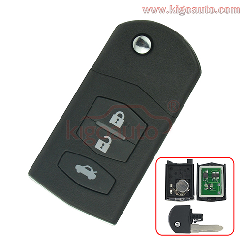 Flip remote key 3 button 434Mhz 315Mhz for Mazda 3 6