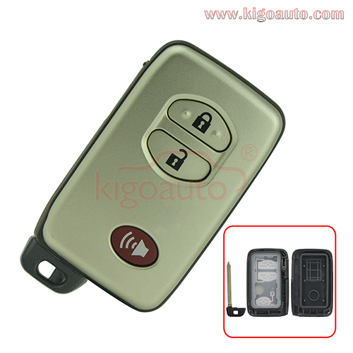 Smart key shell 2 button with panic for Toyota Venza 2010