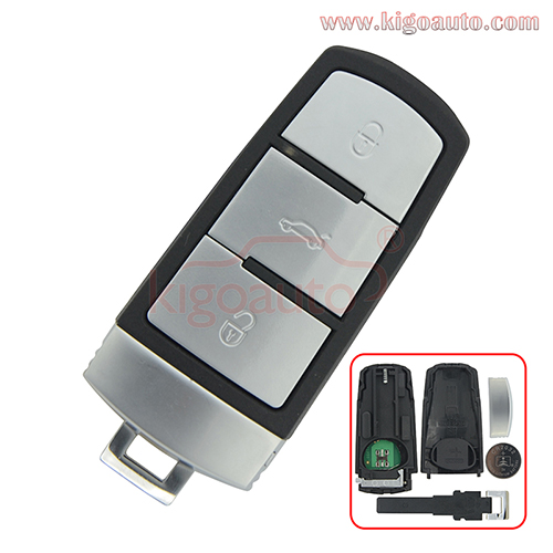 3C0 959 752 BA Smart key 3button 434Mhz with ID48 chip for VW Passat B6 3C B7 3C0959752BA
