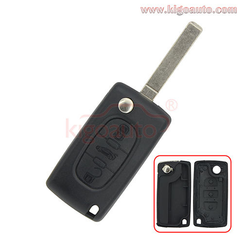 CE0523 flip key shell 3 button middle trunk VA2/HU83 blade for Peugeot 107 207 307 308 407 607 Citroen C2 C3 C4 C5 C6 C8
