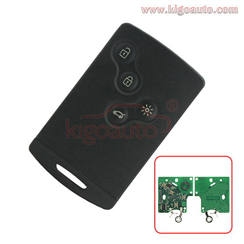PN 285975779R Keyless Go Smart Card Key 4 button 433.9mhz PCF7952 for Renault Laguna III Megane III Scenic III
