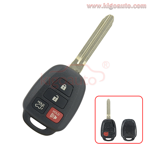 PN 89070-0R100 remote head key shell 4 button for Toyota Highlander RAV4 2014-2017 FCC GQ4-52T