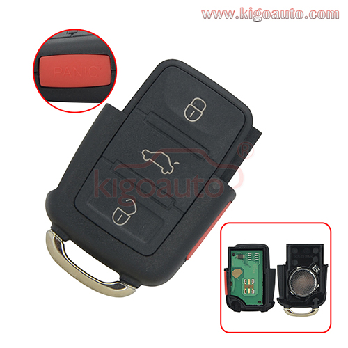 P/N 1J0959753T Remote key 3 button with panic HU66 315mHZ for VW Passat Golf Beetle Jetta 1999 2000 200150W 1JO 959 753 T