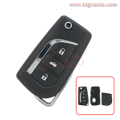 PN 89070-05030 Flip remote key shell 3 button for Toyota AVENSIS PRIUS RAV VERSO