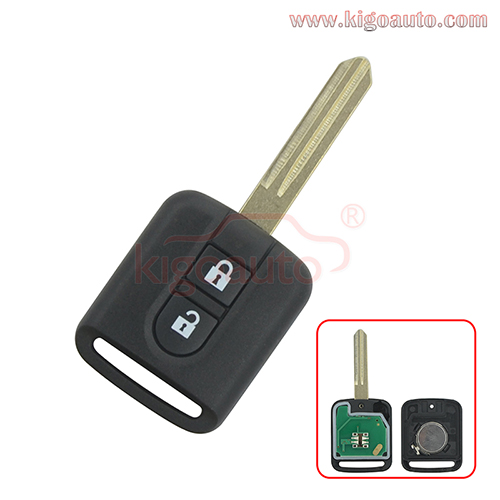 Remote Car key 2 Button 433Mhz 5WK4876/818 ID46/PCF7946 Chip For Nissan Elgrand X-TRAIL Qashqai Navara Micra Note NV200