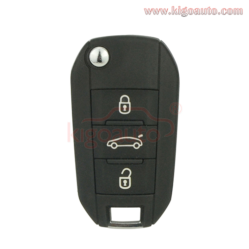 Flip key remote 3 button 433Mhz 46 chip or 4A chip for Peugeot 508