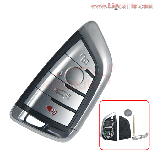 Smart key remote FEM 4 button 315Mhz 433 Mhz 868Mhz ID49-PCF7953 chip for BMW X5 X6 2014 2015 FCC NBGIDGNG1(with Foot Kick Sensor)