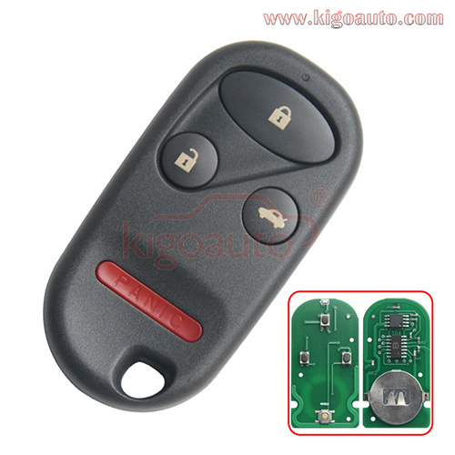 FCC KOBUTAH2T remote fob 4 button 315Mhz ASK for Honda Accord 1998 1999 2000 2001 2002 72147-S84-A01