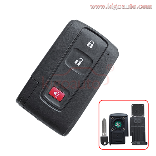 FCC MOZB21TG smart key 3 buttton 312mhz with 4Dchip for Toyota Prius 2004-2009 PN 89071-47080 (non prox system)