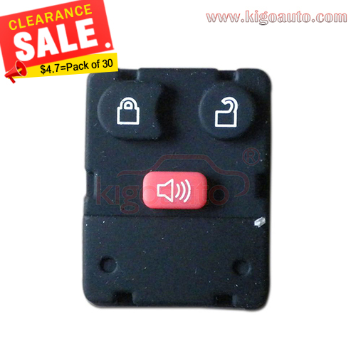 Pack of 30pcs Remote button rubber pad for Ford remote fob 3 button