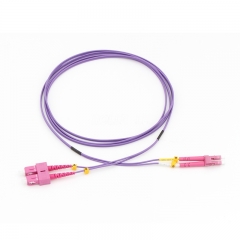 Rollball LC/UPC-SC/UPC Duplex 10G OM4 50/125 Multi-mode Fiber Patch Cable