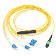 Rollball 8 Fiber MPO-4LC Duplex 9/125 Single-mode Fiber Optic Harness Fan-out / Breakout Cable