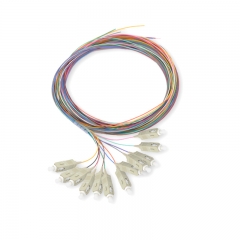 Rollball 12-fiber SC/UPC Multi-mode Color-Coded Fiber Optic Pigtail