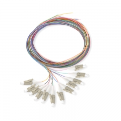 Rollball 12-fiber LC/UPC Multi-mode Color-Coded Fiber Optic Pigtail