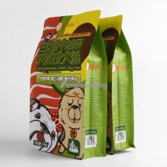 Flat Bottom Pouches with Zipper for Pet Food Packaging