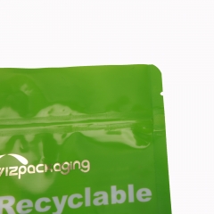Bolsa con cremallera de pie reciclable impresa con logotipo personalizado