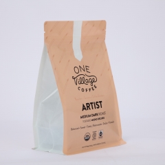 Bolsa de café de fundo plano com zíper 100% compostável resselável