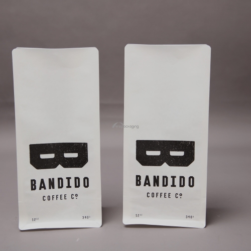 Customized 100% compostable flat bottom coffee pouch