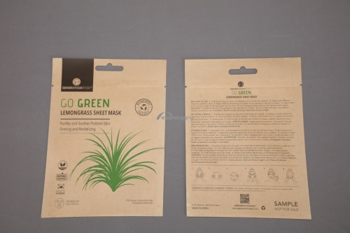 100% compostable 3 side sealed face mask packaging pouch