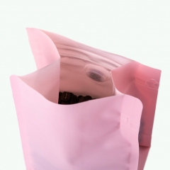 Em estoque bolsa de café de fundo plano 100% reciclável com válvula de desgaseificação