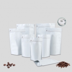 Stand up coffee packaging bags with one way degassing valve